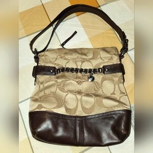 Coach Brown and Tan Shoulder Bag